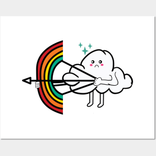 cute rainbow cloud Posters and Art